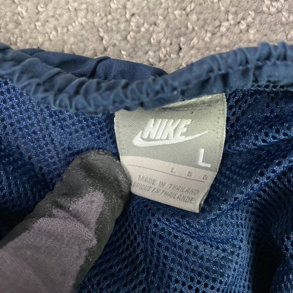 Vintage Nike Swoosh Track Pants Men's Large Blue Baggy Wide Leg Y2K 118237-451 - Picture 9 of 15